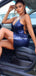 Sparkly Blue Sequin Criss Back Mermaid Short Cheap Homecoming Dresses, HDS0033