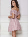 A-Line Purple Lace Homecoming Dress with Ruffles,Short Prom Dresses,BDY0361