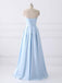 A-line Strapless Long Gold Prom Dresses with Pocket ,Cheap Prom Dresses,PDY0423