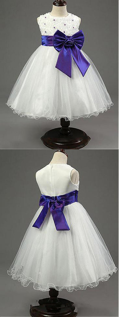 Fascinating Tulle A-line Flower Girl Dress With Beaded Handmade Flowers,FGY0158