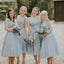 V neck Straps Short Chiffon Custom Cheap Bridesmaid Dresses, WGY0295