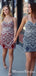 Spaghetti Straps Sheath Heavy Beading Red Homecoming Dresses, TYP0043