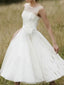 Simple Illusion Neck Cheap Short Wedding Dresses Online,WDY0234