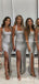 Sparkly Silver Sequin Halter Mermaid Long Cheap Bridesmaid Dresses, BDS0054