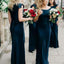 Cap Sleeve Mermaid Dark Teal Cheap Bridesmaid Dresses Online,WGY0236
