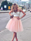Two Pieces Spaghetti Straps Cheap Homecoming Dresses 2018,BDY0224
