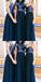 Cheap Two Piece Navy A-line Long Bridesmaid Dresses ,Wedding Party Gowns,WGY0216