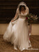Newest Cap Sleeves A-line Beaded Tulle Gorgeous Long Cheap Wedding Dresses, TYP0097