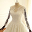 Long Sleeve Lace Long Custom Cheap Custom Wedding Dresses, WDY0174