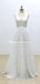 Simple V Neck Lace Cheap A-line Wedding Dresses Online, WDY0240