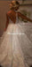 A-Line Backless V-Neck Sequins Ivory Beach Wedding Dresses.Cheap Wedding Dresses, WDY0280