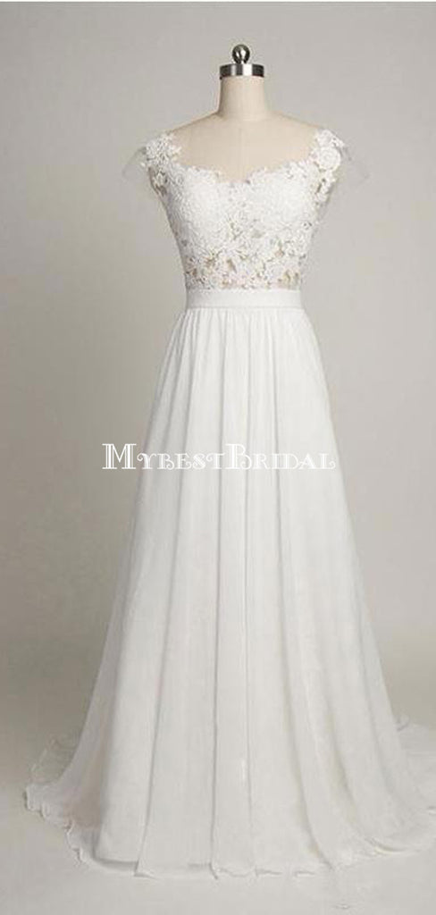Charming Sweetheart Lace Beaded Sexy Mermaid White Chiffon Wedding Dresses, WDY0116