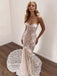 Sweetheart Lace Mermaid Long Cheap Wedding Dresses, WDS0045