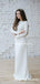 Charming Elegant Bateau Long Sleevees Sheath Wedding Dresses With Appliqued Waist, TYP0095