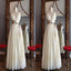 Attractive Chiffon Long Cross Back Prom Dress With Golden Sash,Party Dresses, Evening Dresses,PDY0319