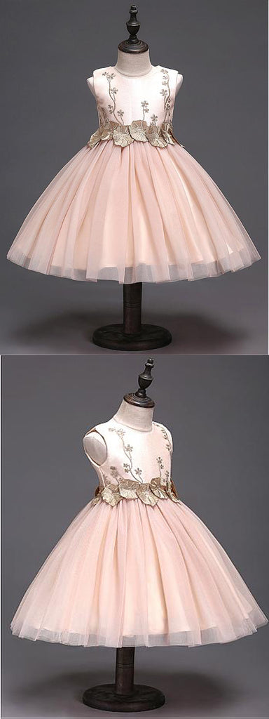 Attractive Satin A-line Pink Tulle Little Girl Dresses ,Flower Girl Dresses ,FGY0176