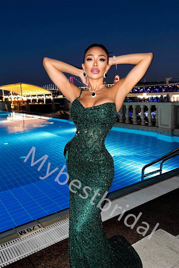 Sexy Sweetheart One shoulder Mermaid Long Prom Dress,PDS1107