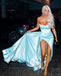 Sexy Strapless Sleeveless Side slit Mermaid Long Prom Dress,PDS1138