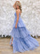 Elegant V-neck Sleeveless Side slit A-line Long Prom Dress,PDS1118