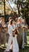 Elegant V-neck Half-sleeveless A-line Bridesmaid  Dressess, BDS0355