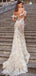 Mermaid Romantic Off-The-Shoulder Lace Long Cheap Wedding Dresses, WDS0049