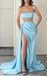 Sexy Strapless Sleeveless Side Slit Mermaid Long Prom Dress,PDS11528