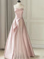 Elegant Strapless Sleeveless A-line Long Floor Length Prom Dress,PDS11473