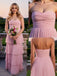 Cute Ruched Strapless Sleeveless Chiffon A-Line Long Prom Party Dress,PDS11834