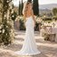 Sleek Halter Sleeveless Open Back Satin Sheath Mermaid Wedding Dress, WD0406