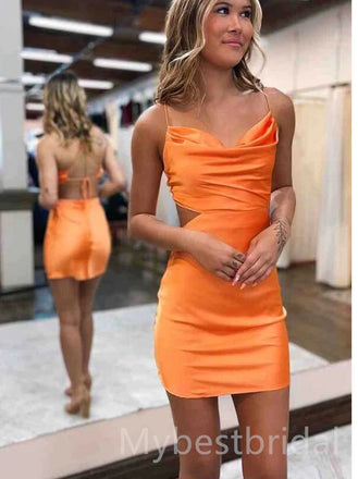 Sexy Jewel Spaghetti straps Sleeveless Sheath Short Mini Homecoming Dress,  HDS0104