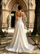 Sexy V-Neck Strapless Lace and Satin Mermaid Floor Length Wedding Dresses, WD0375
