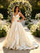 Sexy V-Neck Sleeveless Pleats Satin A-Line Floor Length Wedding Dresses, WD0389