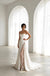 Sexy V-Neck Strapless Lace and Satin Mermaid Floor Length Wedding Dresses, WD0375