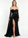 Elegant Off Shoulder Long Sleeves Sheath Floor Length Prom Party Dress,PDS11787