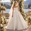 Elegant Strapless Sleeveless Satin A-Line Ball Gown Wedding Dress, WD0408