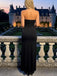 Simple Black Satin Sleeveless Sweetheart Mermaid Long Prom Party Dress,PDS11838