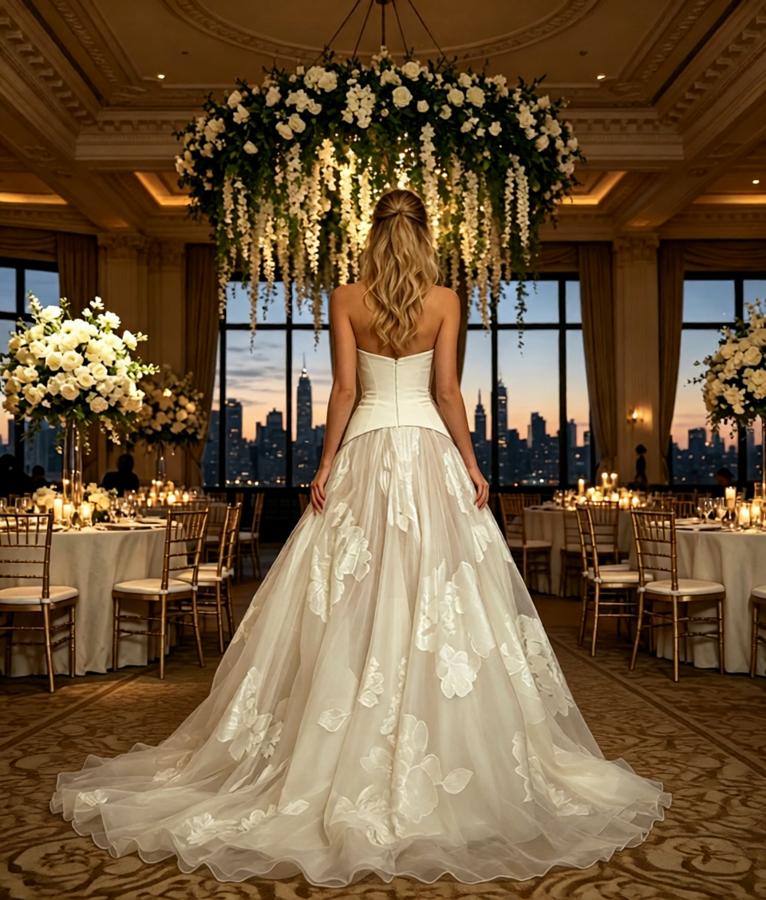Beautiful V-Neck Sleeveless Tulle A-Line Floor Length Long Wedding Dresses, WD0371