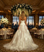 Beautiful V-Neck Sleeveless Tulle A-Line Floor Length Long Wedding Dresses, WD0371