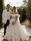 Elegant Off Shoulder Sleeveless A-line Wedding Dresses, WDY0348