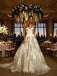Beautiful V-Neck Sleeveless Tulle A-Line Floor Length Long Wedding Dresses, WD0371