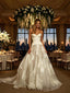 Beautiful V-Neck Sleeveless Tulle A-Line Floor Length Long Wedding Dresses, WD0371