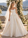 Elegant Strapless Sleeveless Satin A-Line Ball Gown Wedding Dress, WD0408