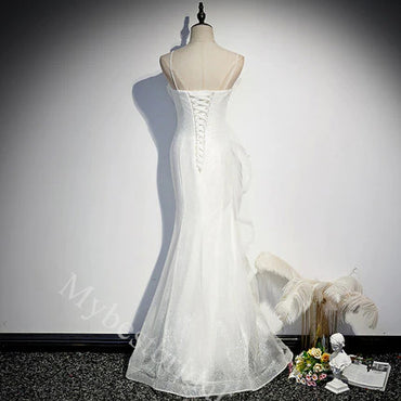 Sexy Spaghetti Straps Sleeveless Mermaid Long Prom Dress,PDS11565