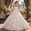 Romantic Strapless Sleeveless 3D Floral Appliques Tulle Wedding Ball Gown, WD0409