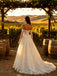 Luxury Lace V-Neck Ruffles Strapless A-Line Floor Length Wedding Dresses, WD0391