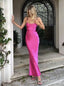 Simple Spaghetti Straps Sleeveless Sheath Floor Length Prom Dress,PDS11633