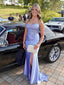 Sparkly Strapless Side Slit Sleeveless Mermaid Long Prom Party Dress,PDS11817