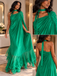 Elegant Halter Chiffon Draped Ruffle Long Evening Gown,PDS118651