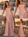 Dreamy Blush Pink Satin Sequin 3D Flower Strapless Mermaid Party Dress,PDS118822