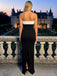 White and Black Sweetheart Ruched Satin Side Slit Mermaid Long Prom Party Dress,PDS11837